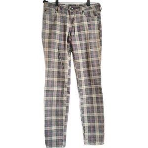 Kut From The Kloth Jeans MIA Toothpick Skinny Plaid Pants Sz 4